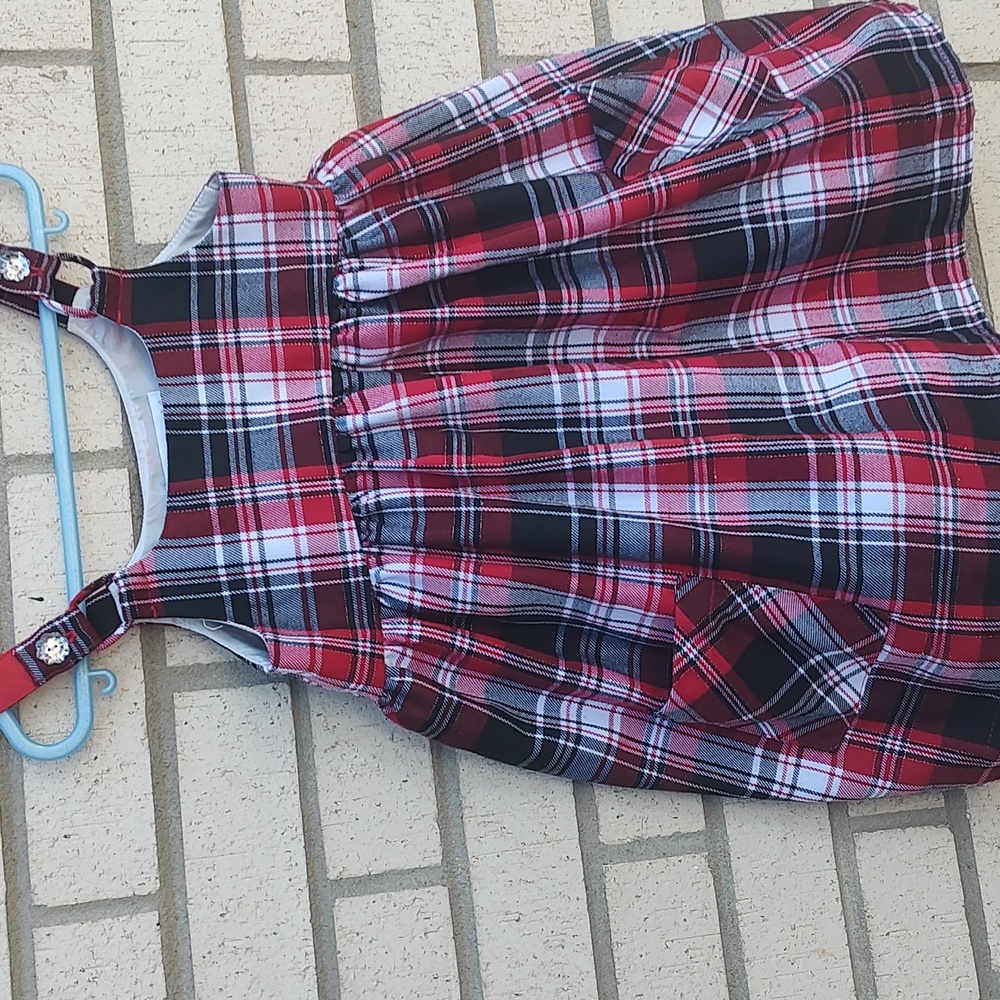 Bonnie Jean Red Paid Dress - Picture 6 of 9